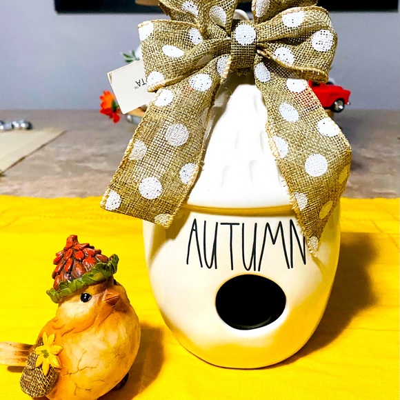 Rae Dunn bird house with birdie